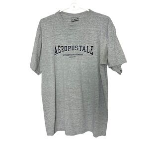 Vintage Y2K Aeropostale T-Shirt Mens L Gray Graphic Tee 90s grunge streetwear